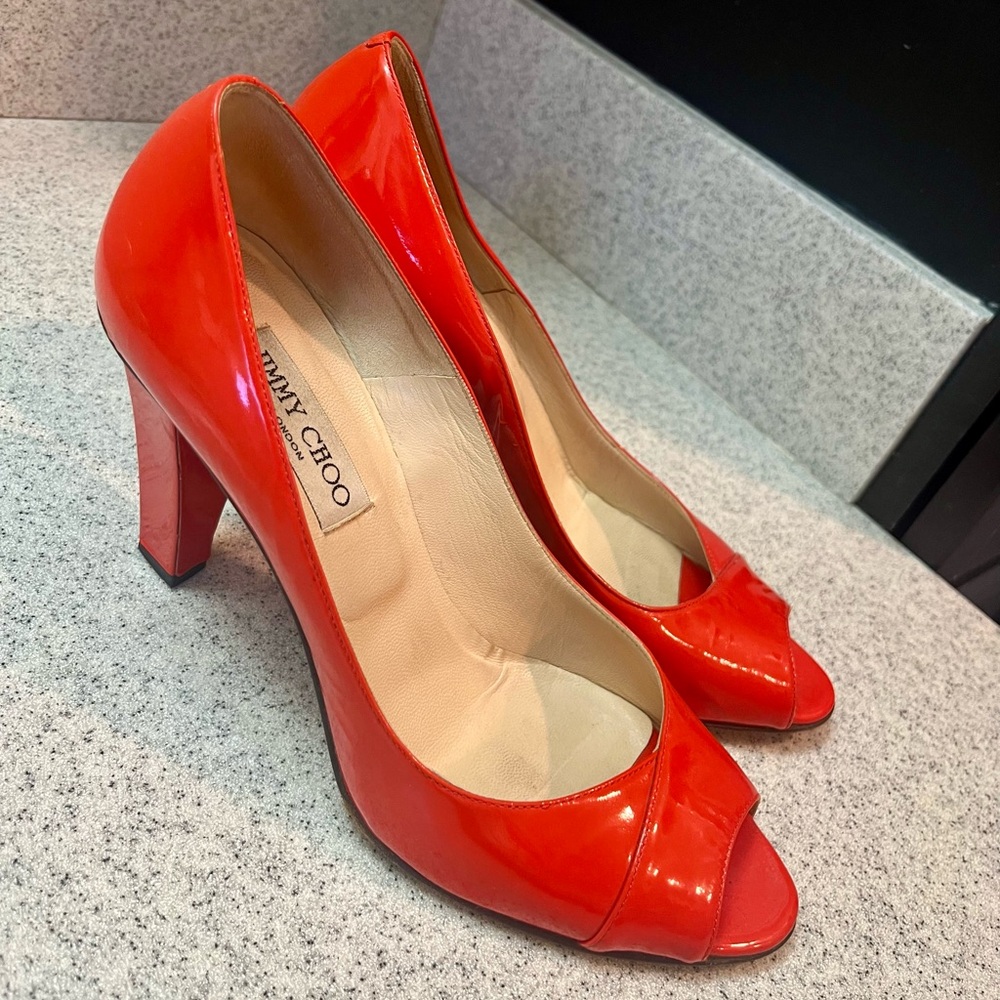 Orange Jimmy Choo Heels - Made in Italy - Size 8